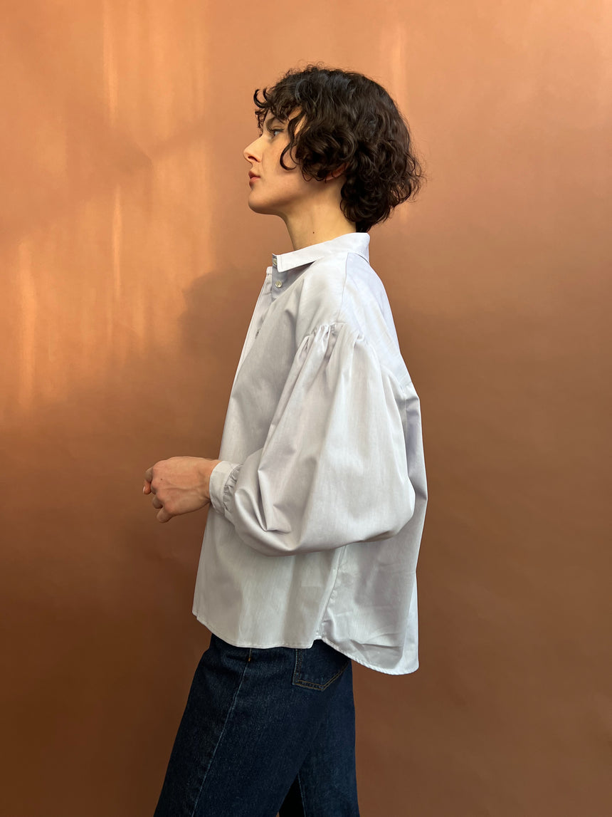 Dropped shoulder Korean shirt with ruching