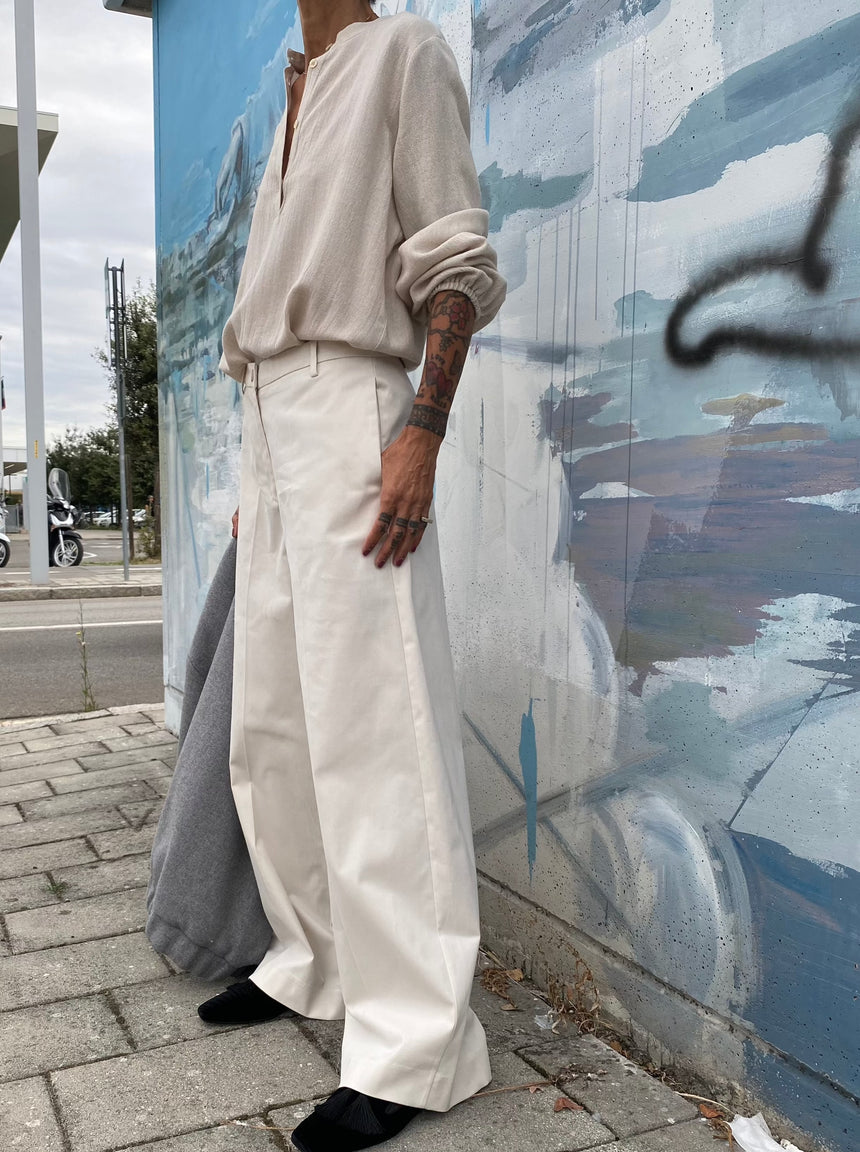 Palazzo trousers in twill