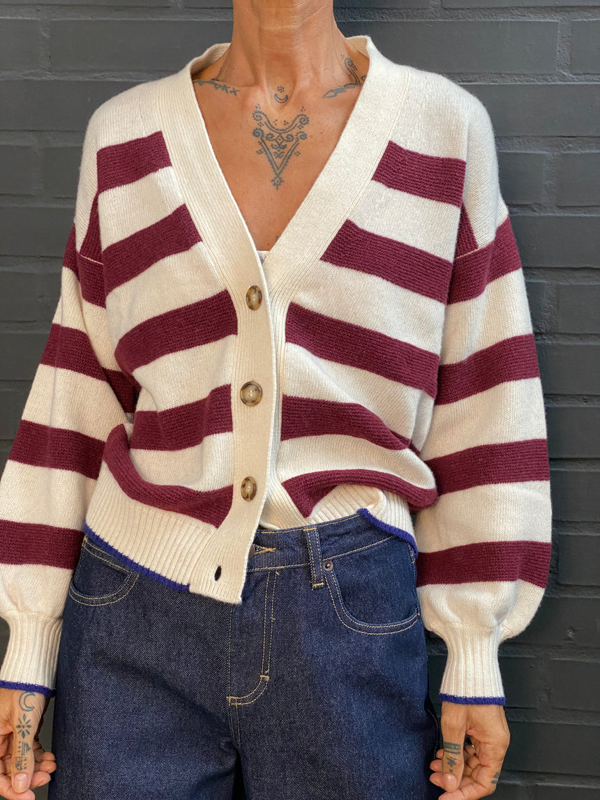 Cardigan a righe