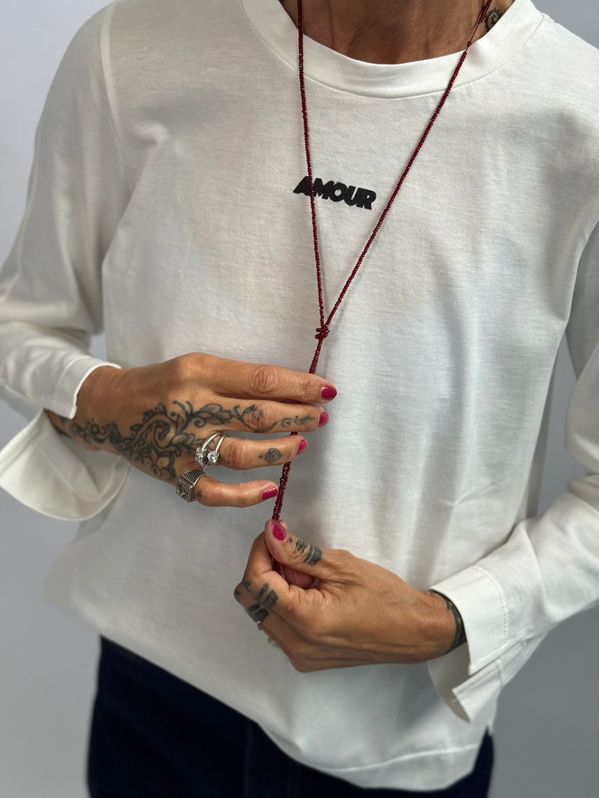 T-shirt girocollo manica lunga con stampa