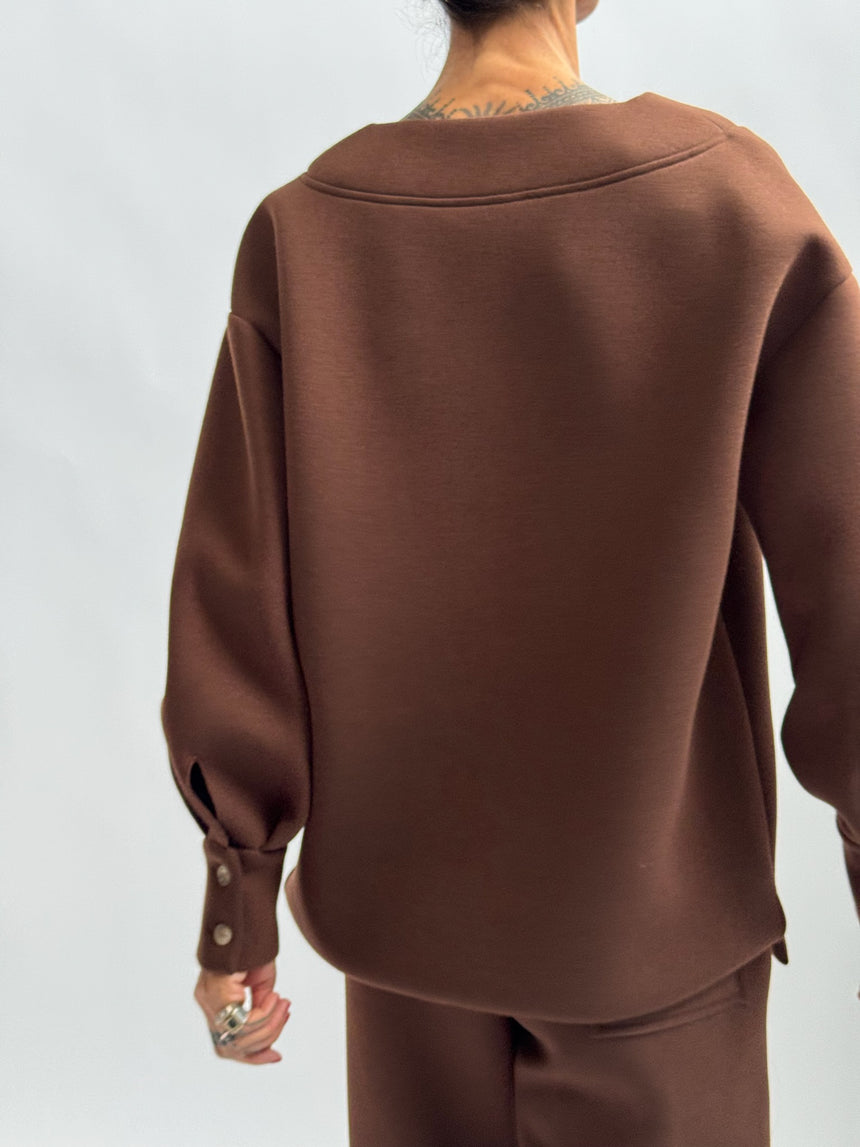 Felpa scollo V neoprene