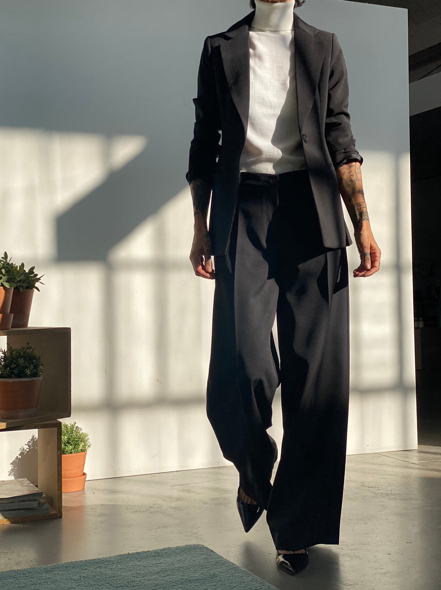 Palazzo trousers in technical fabric