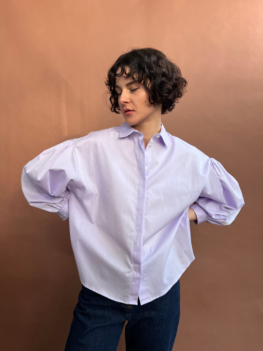 Dropped shoulder Korean shirt with ruching