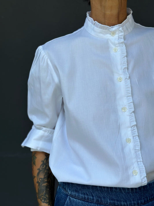 Korean shirt with micro ruffles