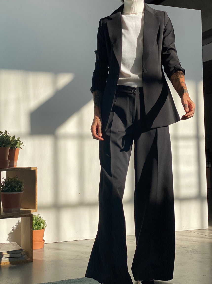 Palazzo trousers in technical fabric