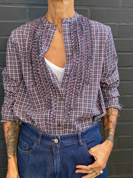 Camicia con micro rouches