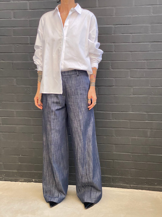 Denim palazzo trousers