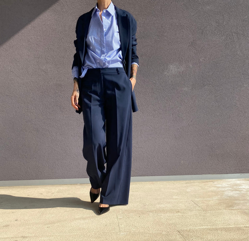 Palazzo trousers in technical fabric