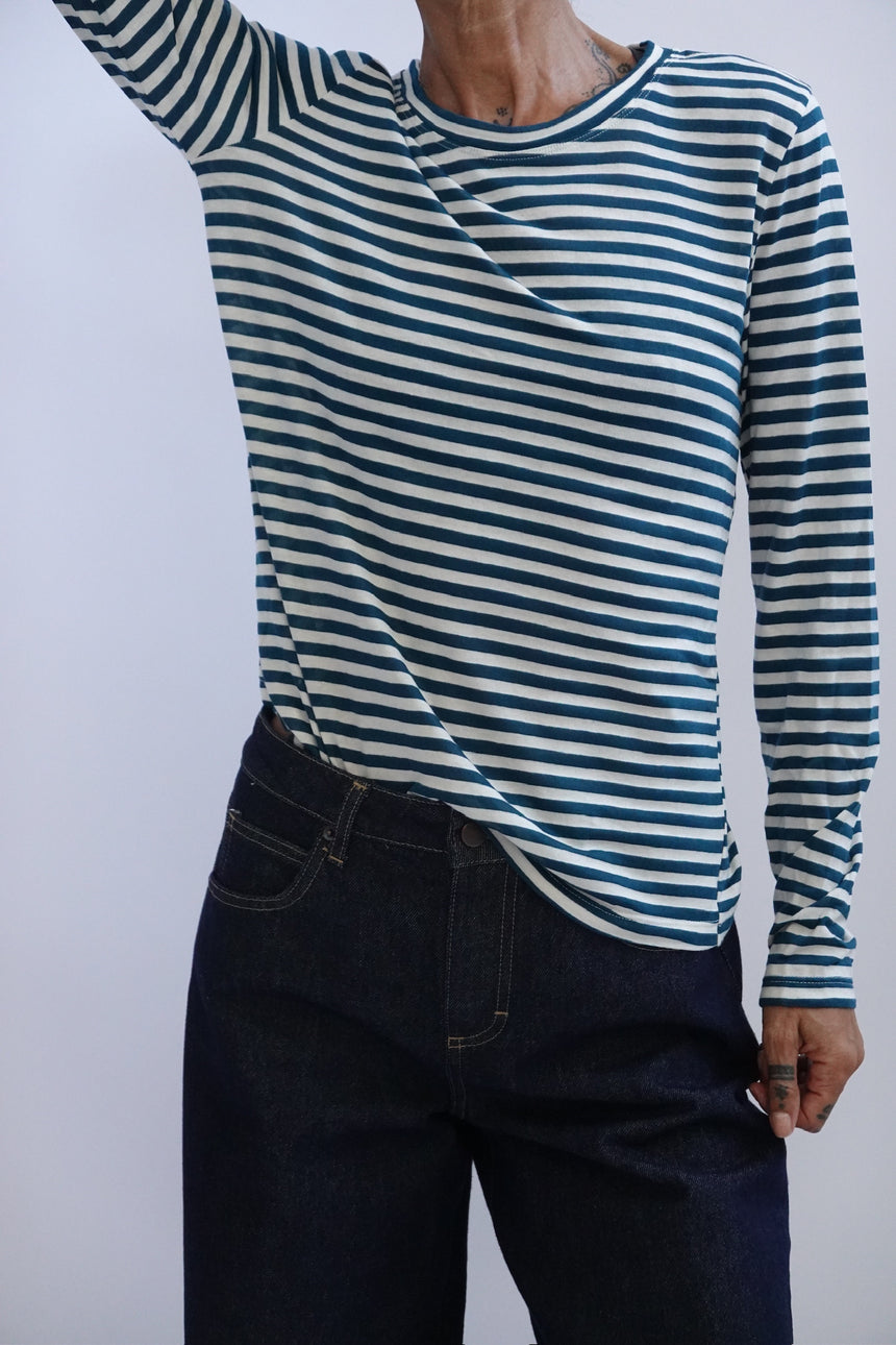T-shirt boxy a righe
