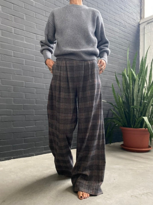 Pantalone largo tartan