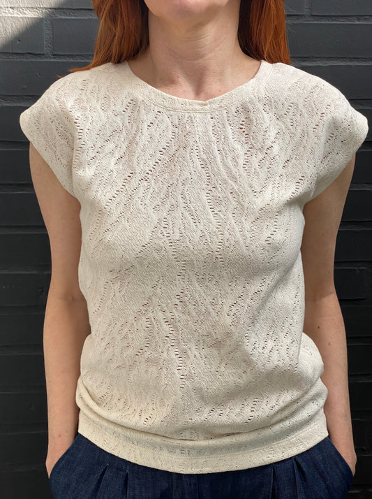 Macramé crew-neck T-shirt