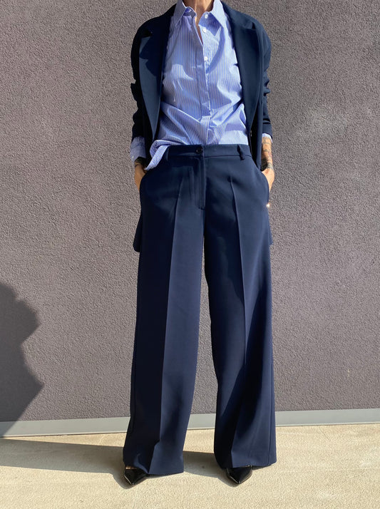 Palazzo trousers in technical fabric