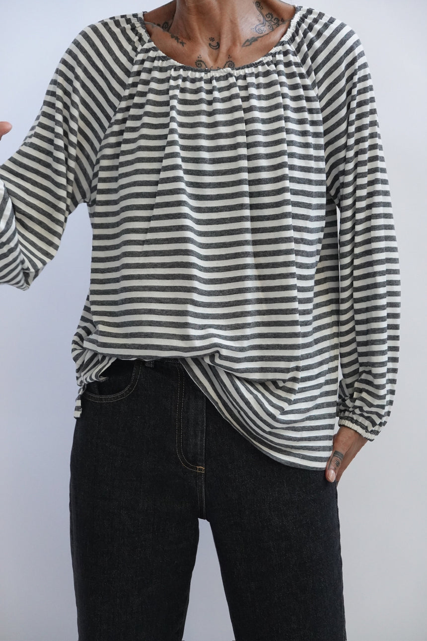 Blusa in jersey a righe