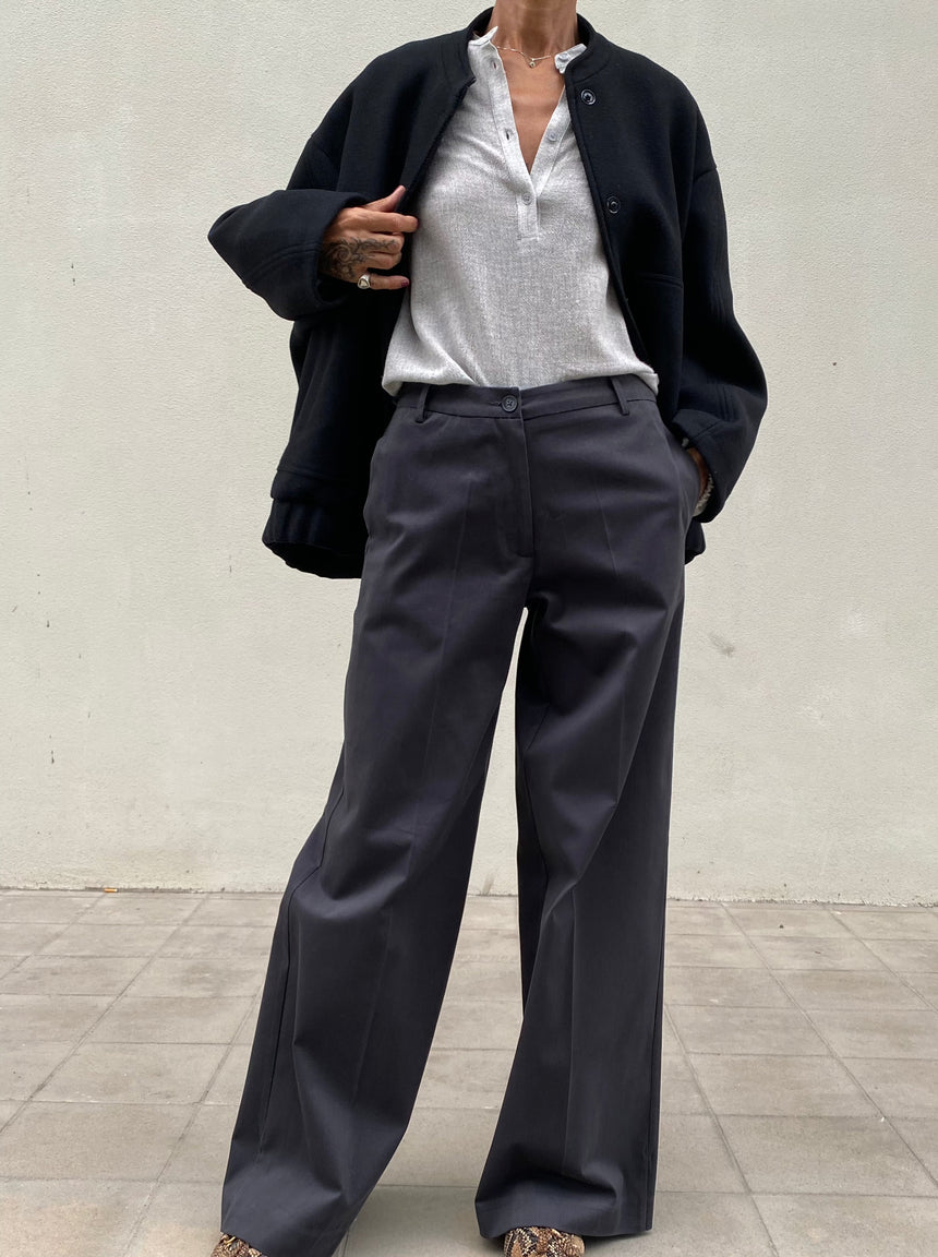 Palazzo trousers in twill