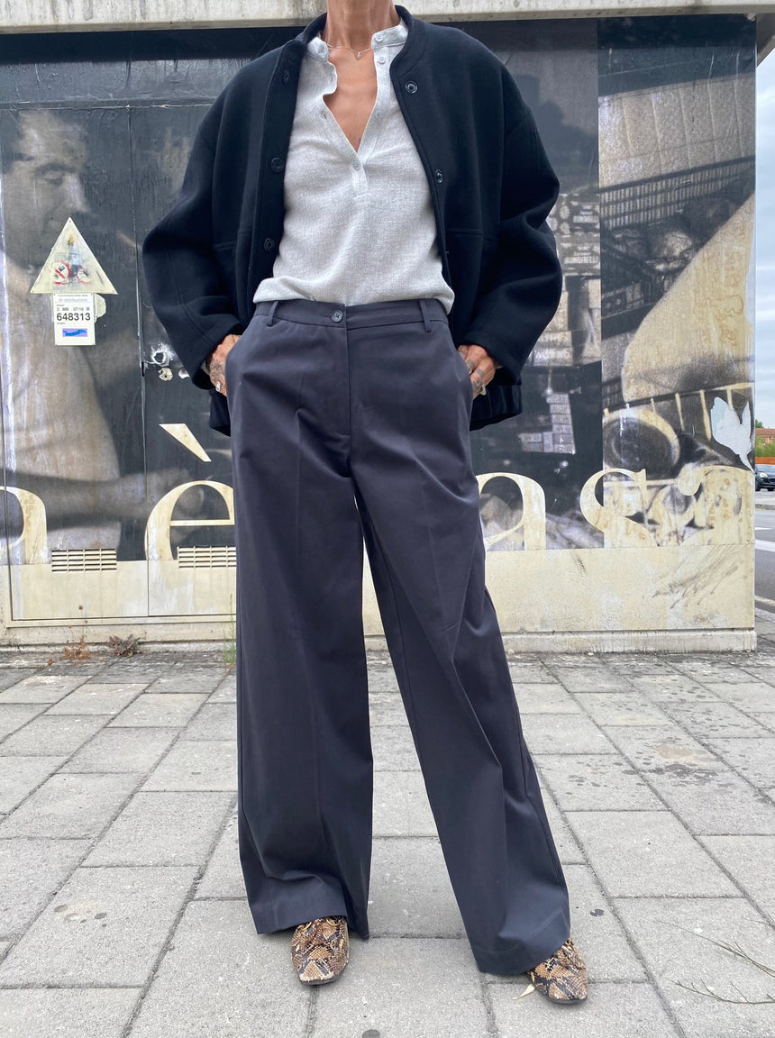 Palazzo trousers in twill