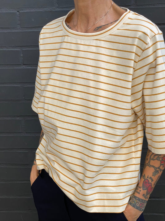 Boxy fit T-shirt with thin stripes