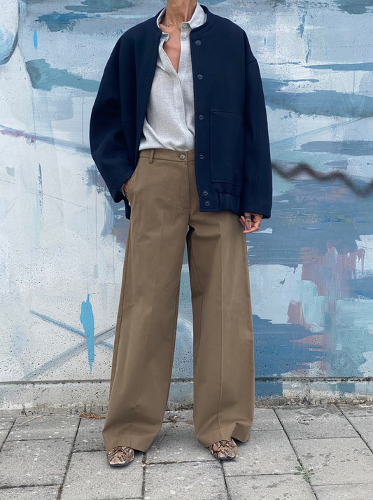 Palazzo trousers in twill