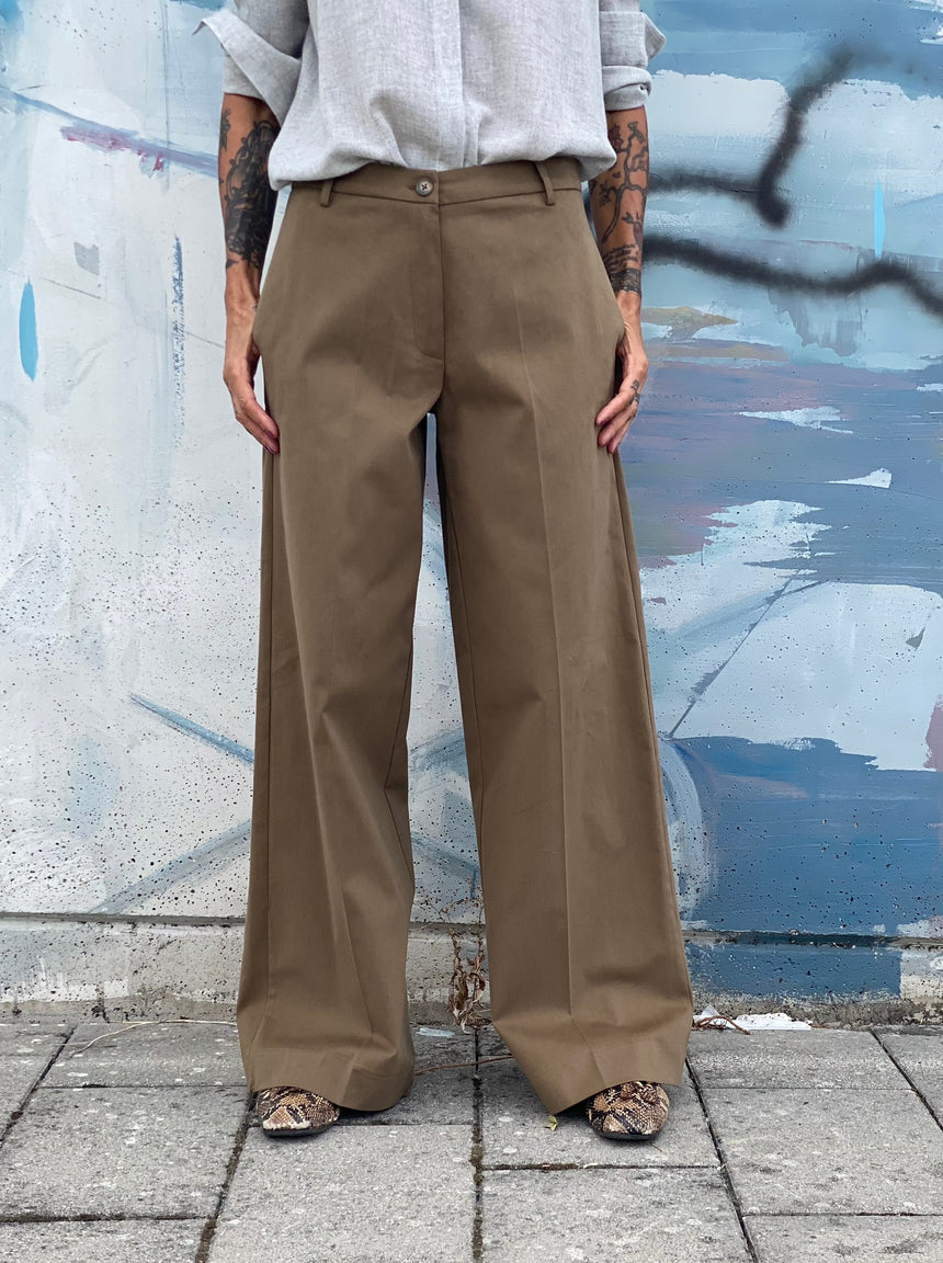 Palazzo trousers in twill