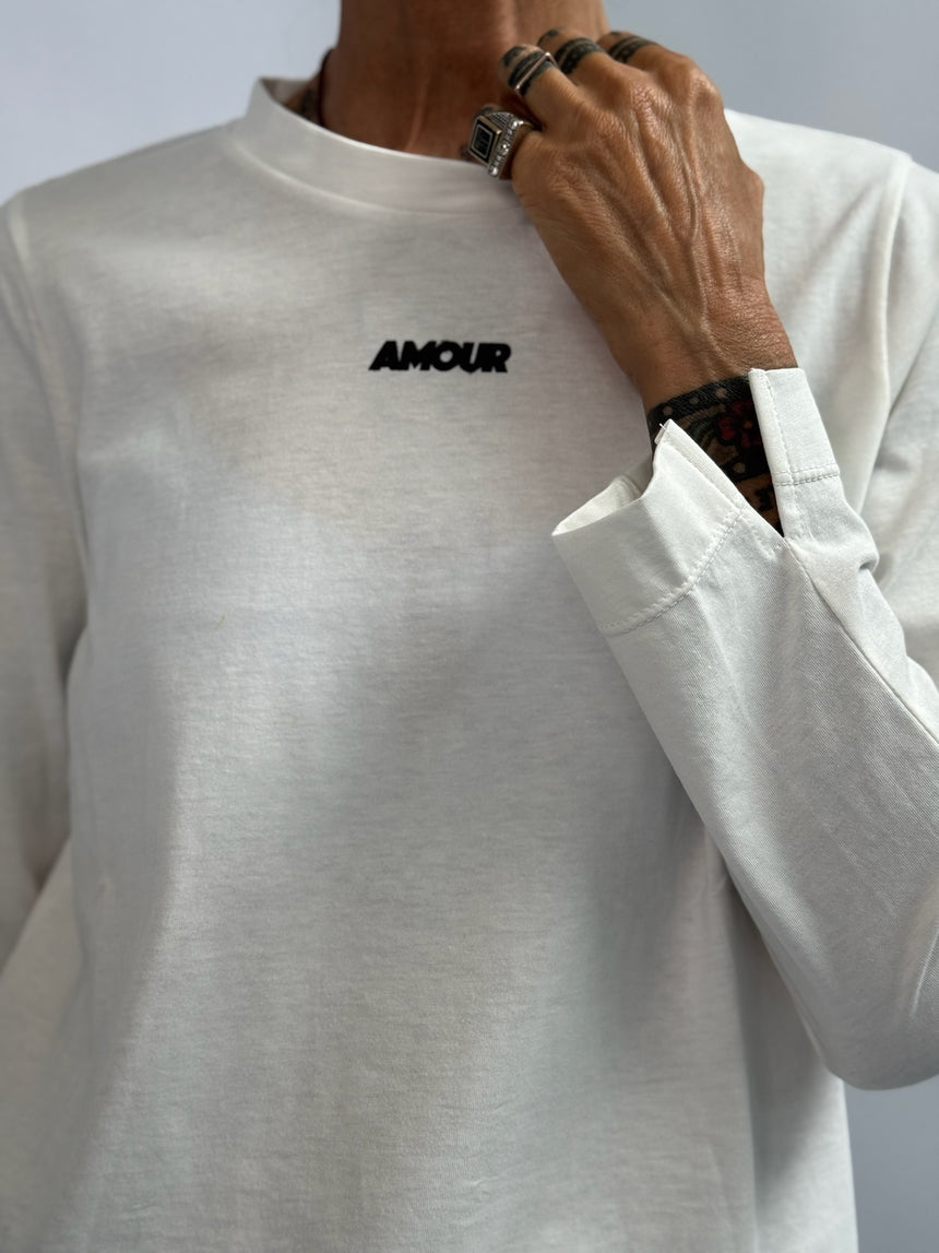 T-shirt girocollo manica lunga con stampa