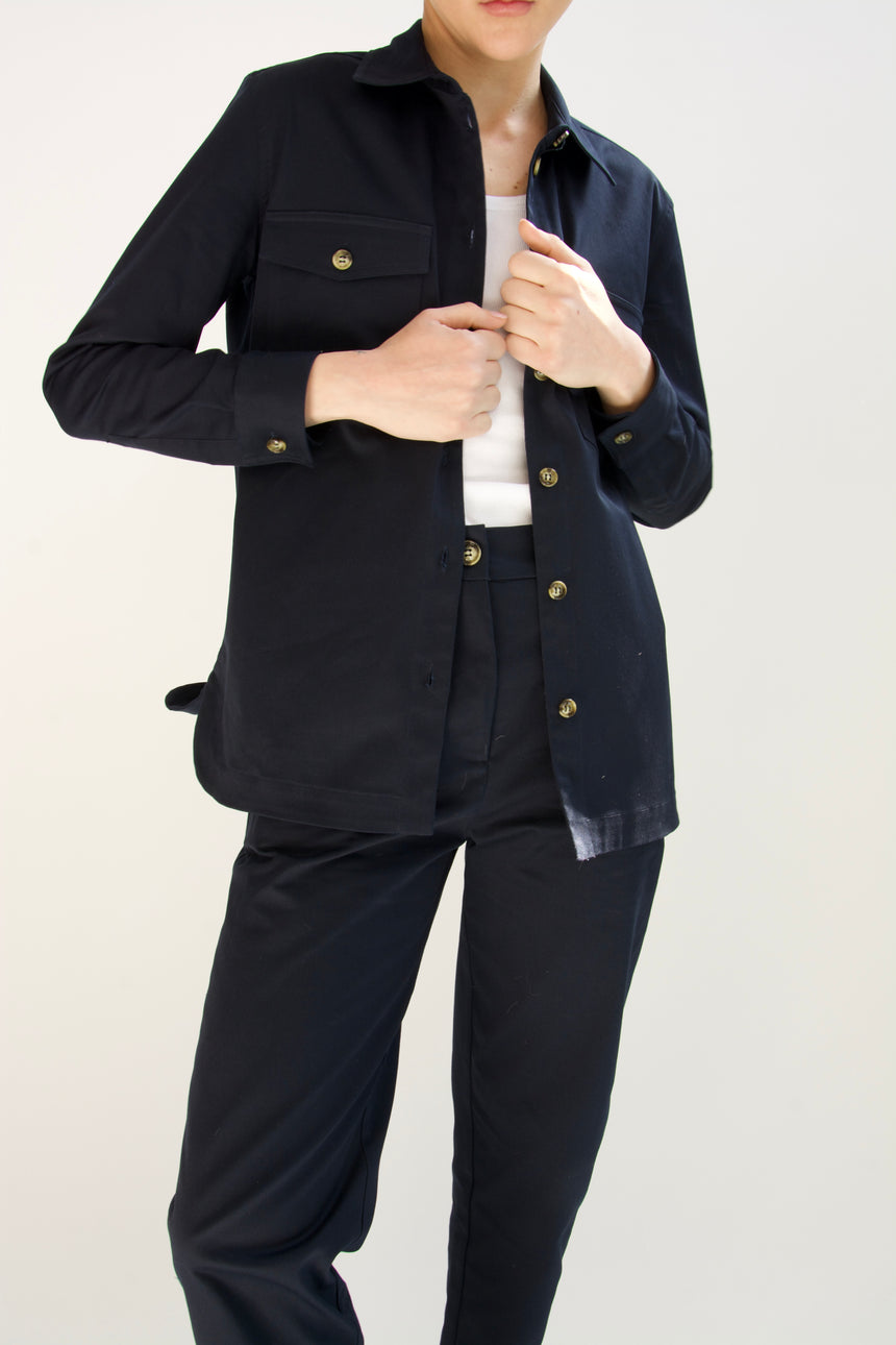 Stretch cotton overshirt