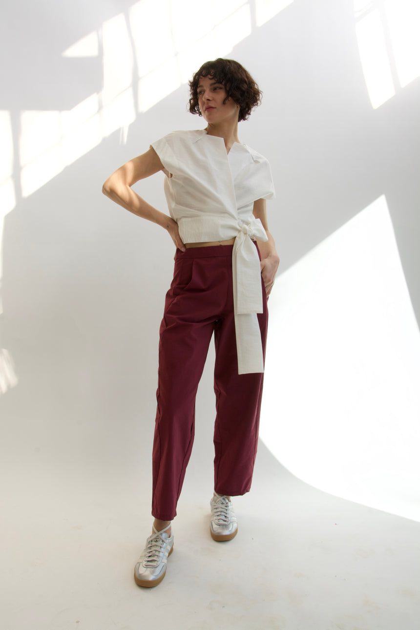 Blouse with sash