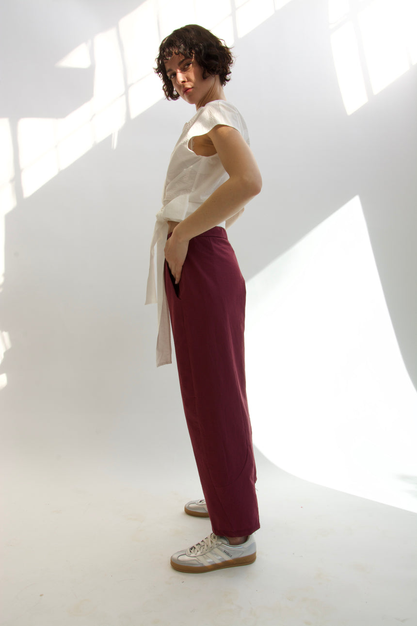 Balloon pants in crinkle cotton
