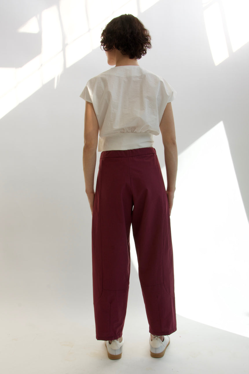 Balloon pants in crinkle cotton