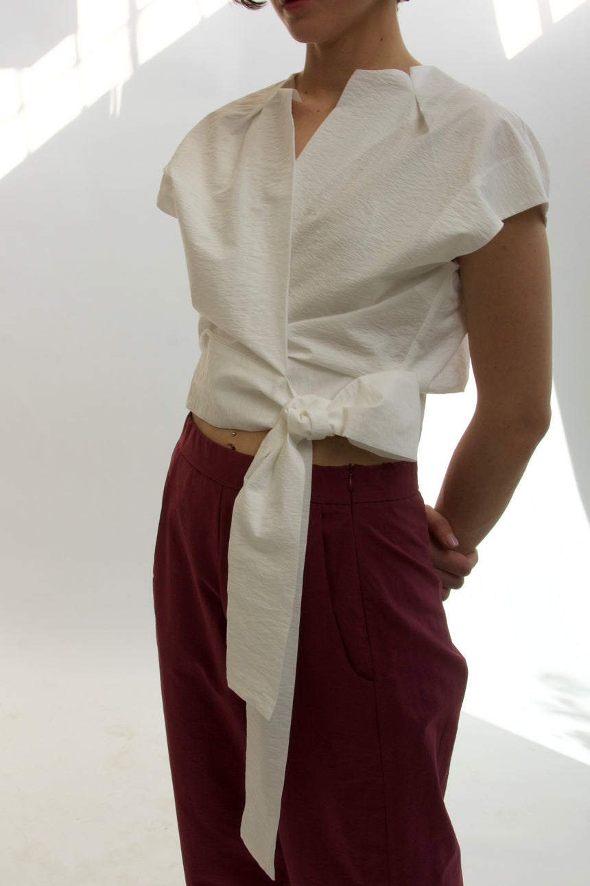 Blouse with sash