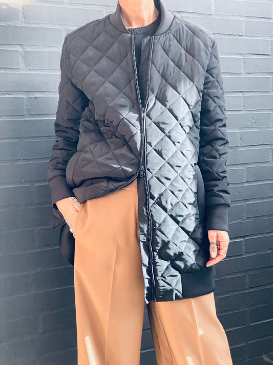 Quilted bomber jacket