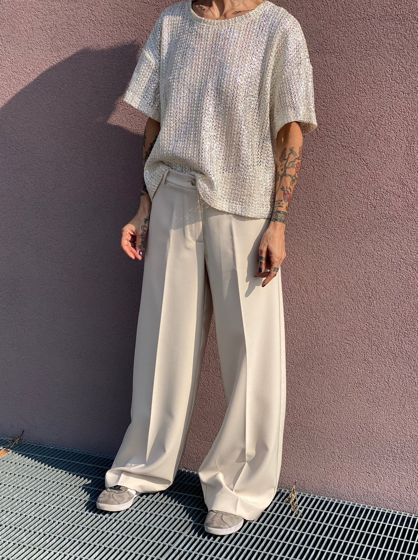 Palazzo trousers in technical fabric