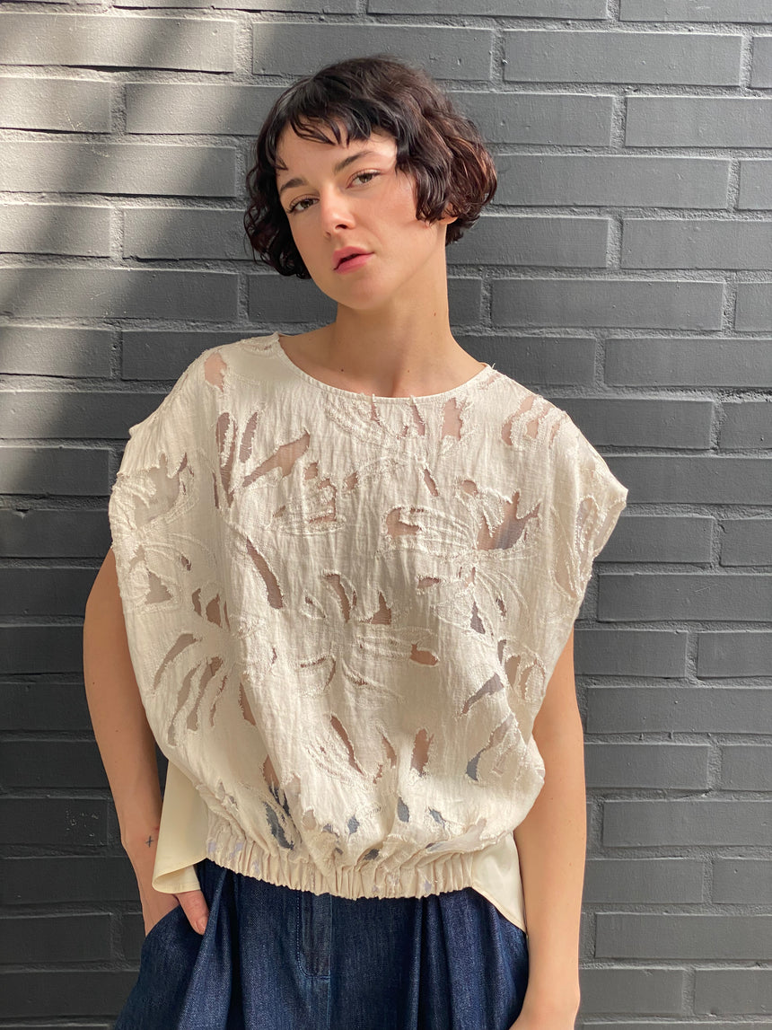 Blusa con elastico devorè