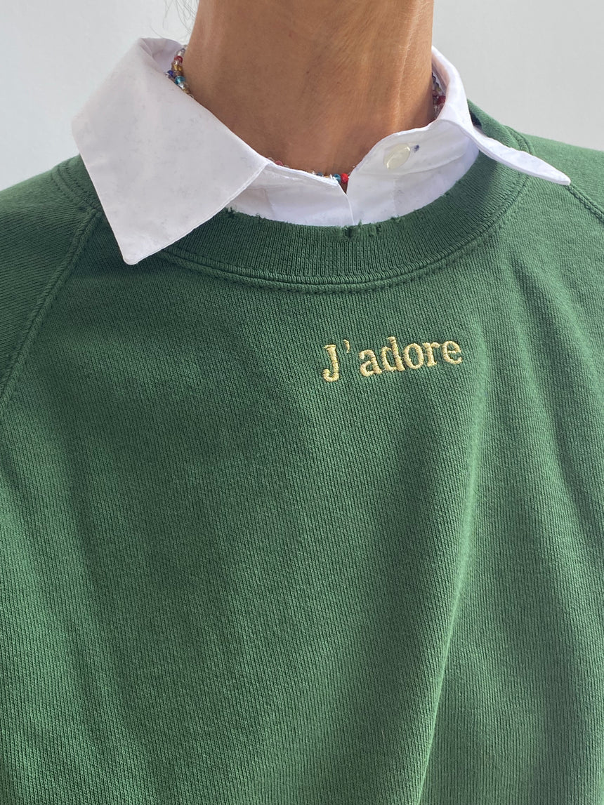 Felpa raglan con ricamo J'ADORE