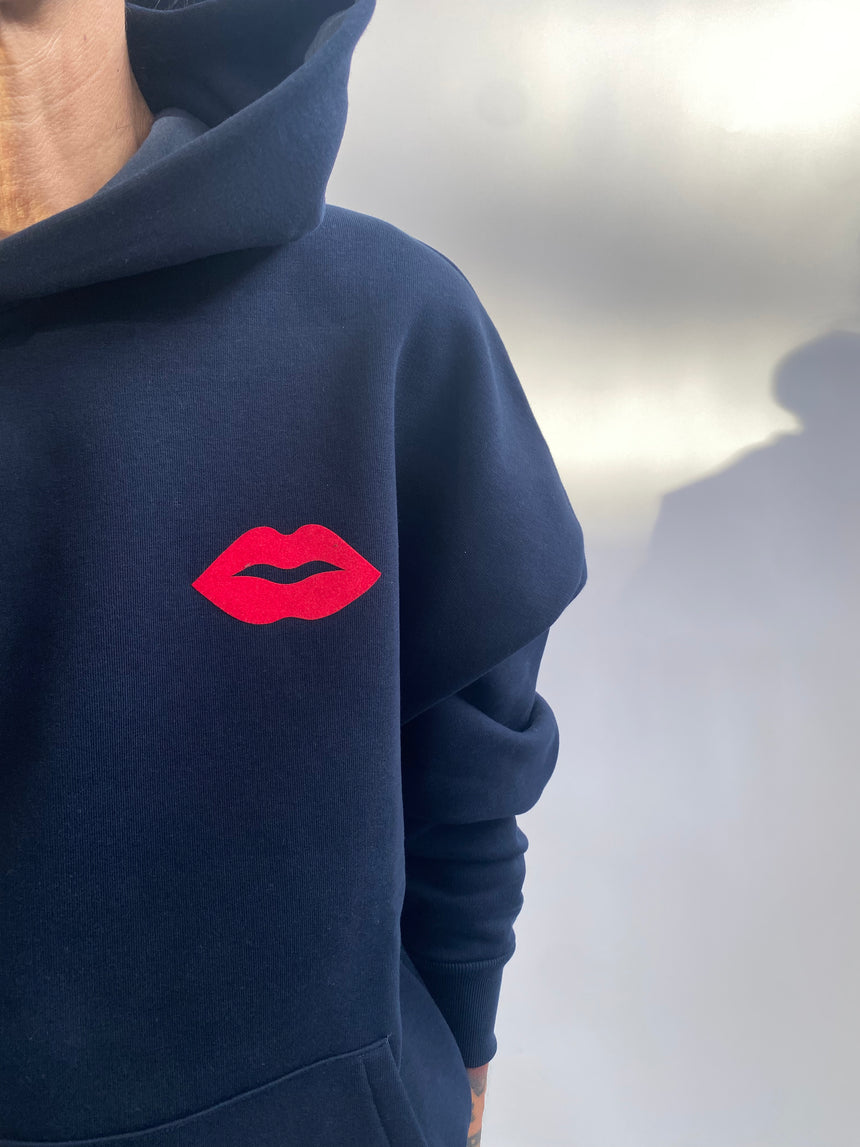 Felpa cappuccio con stampa floc