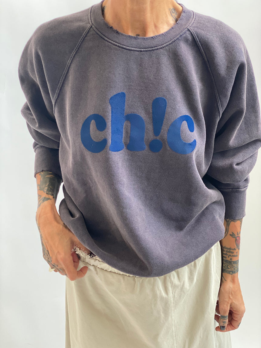 Felpa girocollo con stampa floc