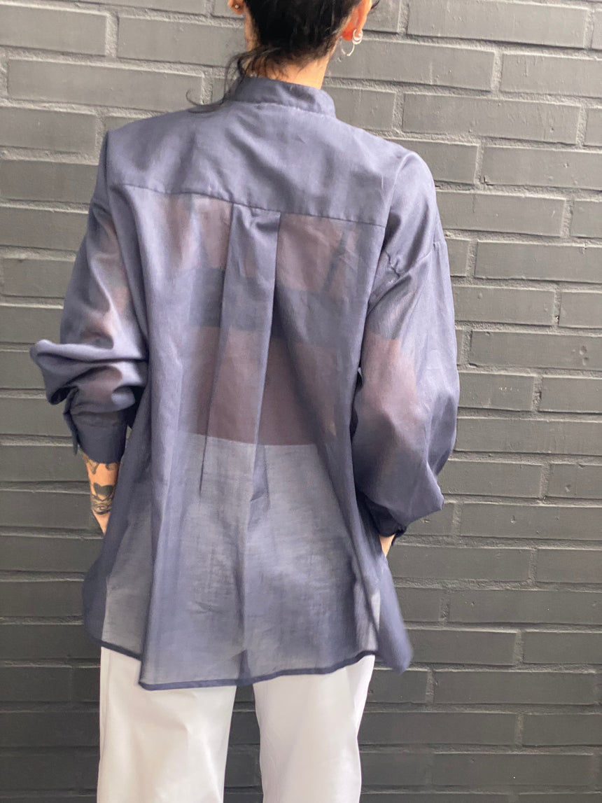 Camicia  in mussola con doppia frappa
