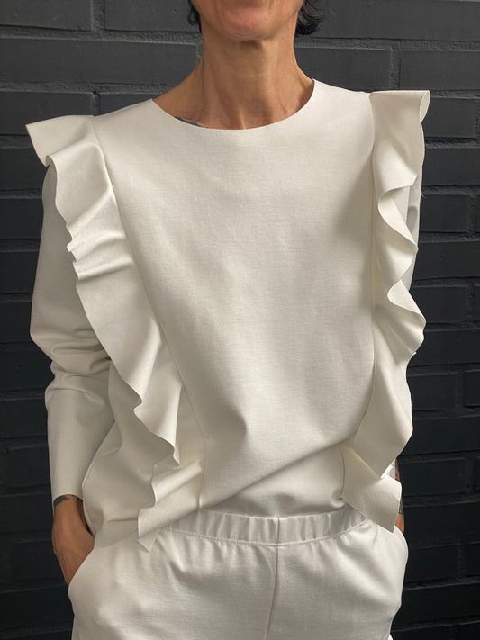 Double ruffle sweatshirt