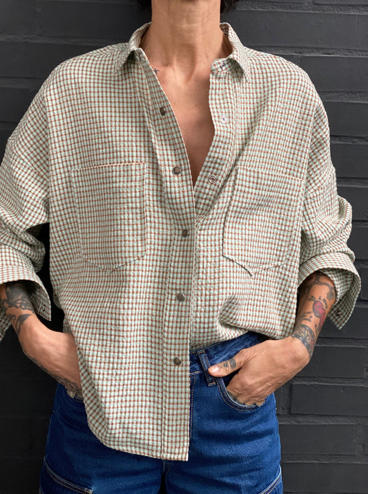 Gingham shirt with pockets