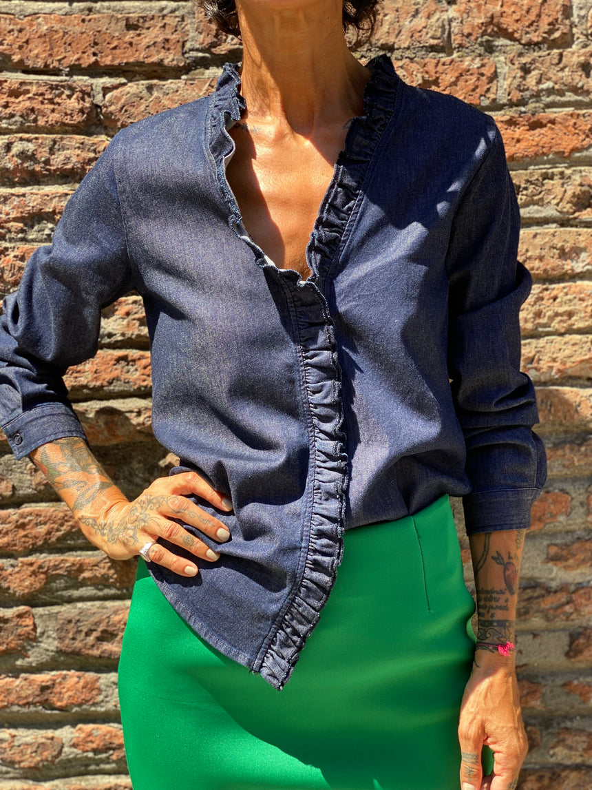 Camicia rouches clearance