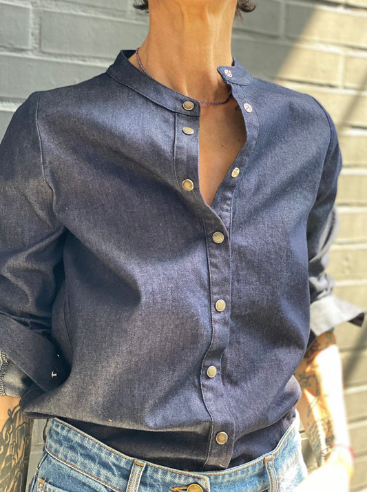 Camicia coreana in denim