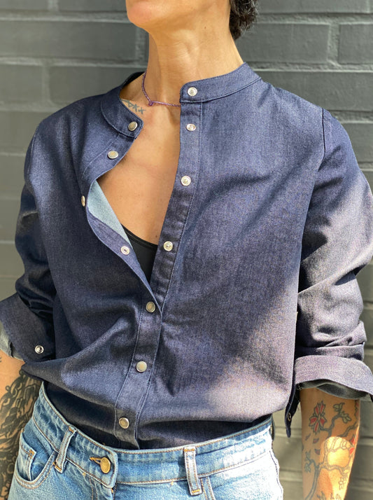 Camicia coreana in denim