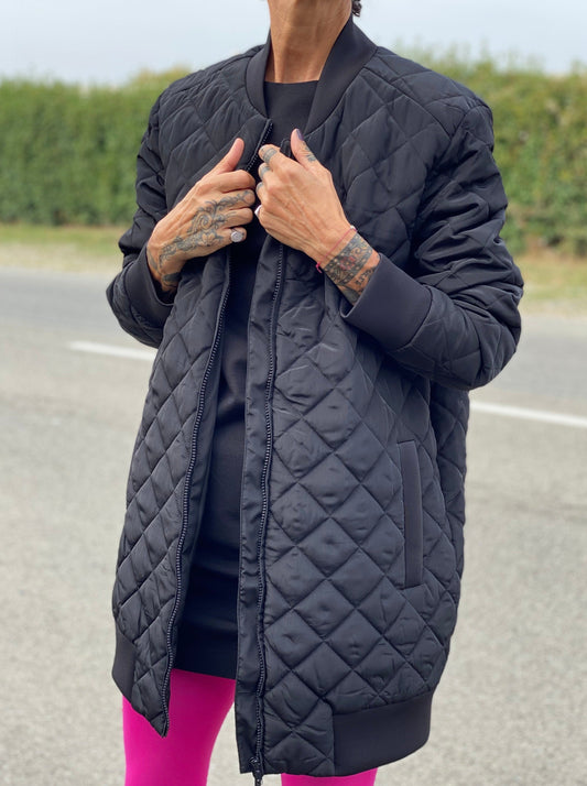 Quilted bomber jacket